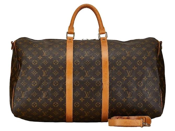 Louis Vuitton Keepall Bandouliere 55 Canvas Travel Bag M41414 in Good condition Cloth  ref.1395979