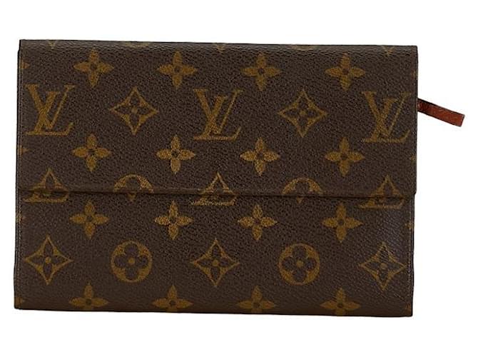 Louis Vuitton Pochette Passport Canvas Long Wallet M60135 in Fair condition Cloth  ref.1395987