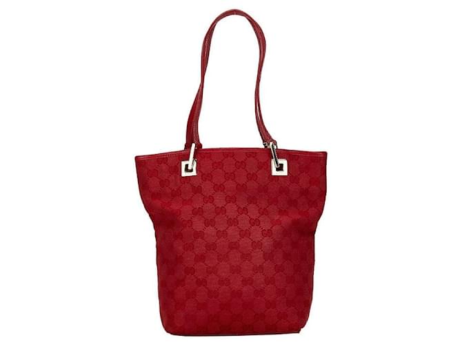 Bolso de mano de lona Gucci GG Bolso de lona 2214 en buen estado Lienzo  ref.1395995