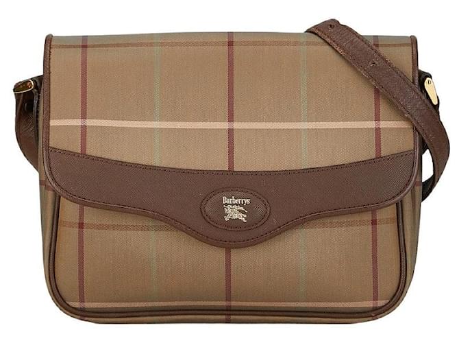 Burberry Vintage Check Umhängetasche Canvas Schultertasche in gutem Zustand Leinwand  ref.1396001