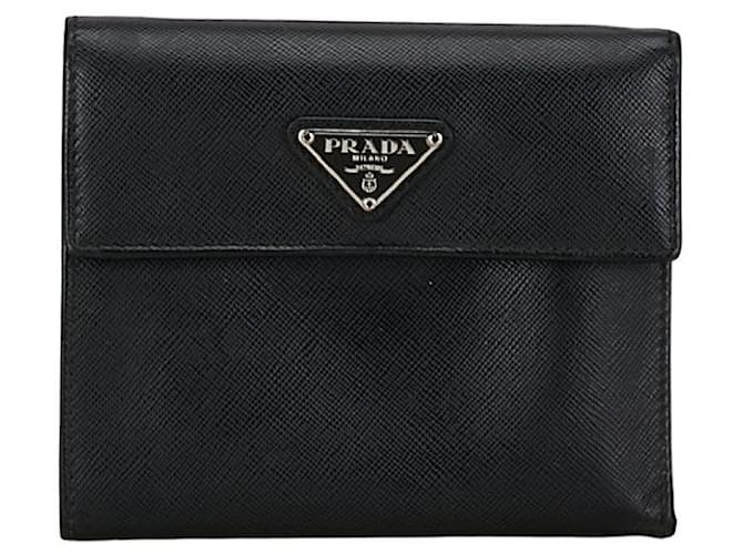 Prada Saffiano Trifold Wallet  Leather Short Wallet 1M0170 in Good condition  ref.1396007