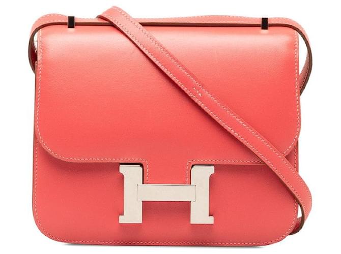 Hermès Bolso de hombro Hermes Constance 3 Mini Rosa en muy buen estado Cuero  ref.1396012