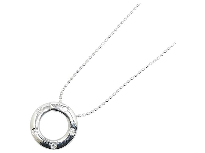 & Other Stories Collana Pendente in Diamante in Oro Bianco K14WG in Ottime Condizioni Argento Metallo  ref.1396030