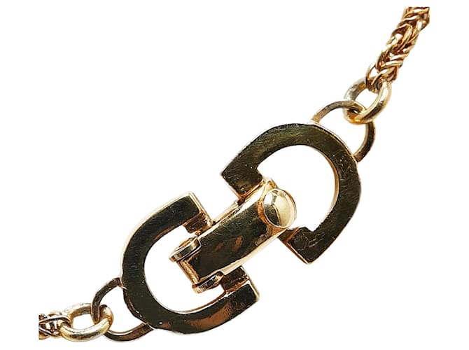 Collier chaîne logo Dior CD Collier en métal en excellent état  ref.1396035