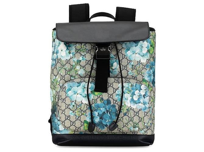 Gucci GG Supreme Blooms Backpack Sac à dos en toile 406398 en bon état  ref.1396038