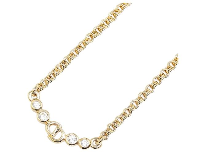 Dior CD Rhinestone Necklace Metal Necklace in Excellent condition  ref.1396073