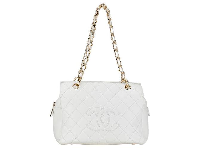 Bolso de hombro con cadena de caviar acolchado Chanel CC Bolso de hombro de cuero en buen estado  ref.1396080