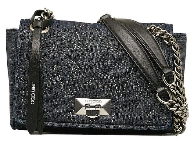 Jimmy Choo Denim Helia Star Bag Sac à bandoulière en jean en bon état  ref.1396083