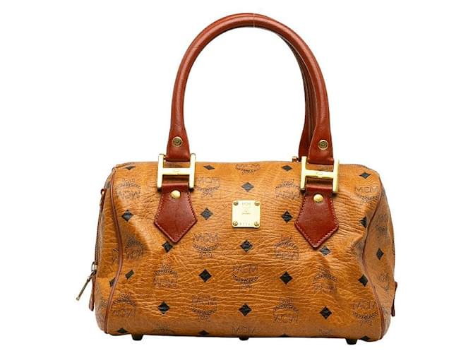 MCM Visetos Boston Bag  Canvas Travel Bag in Good condition Cloth  ref.1396086