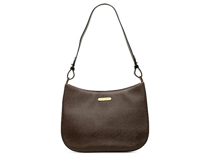 Bolsa de ombro de couro Burberry Bolsa de ombro de couro em bom estado  ref.1396093