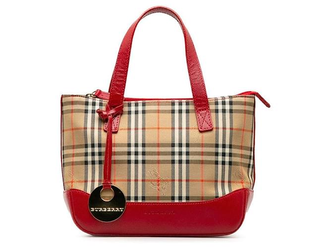Burberry Haymarket Check Mini Handbag  Canvas Handbag in Good condition Cloth  ref.1396094