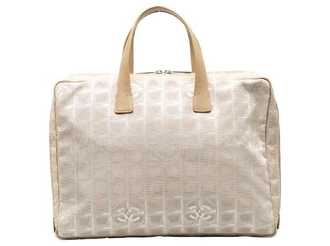 Sac à main en toile et cuir Chanel New Travel Line en bon état Beige  ref.1396112