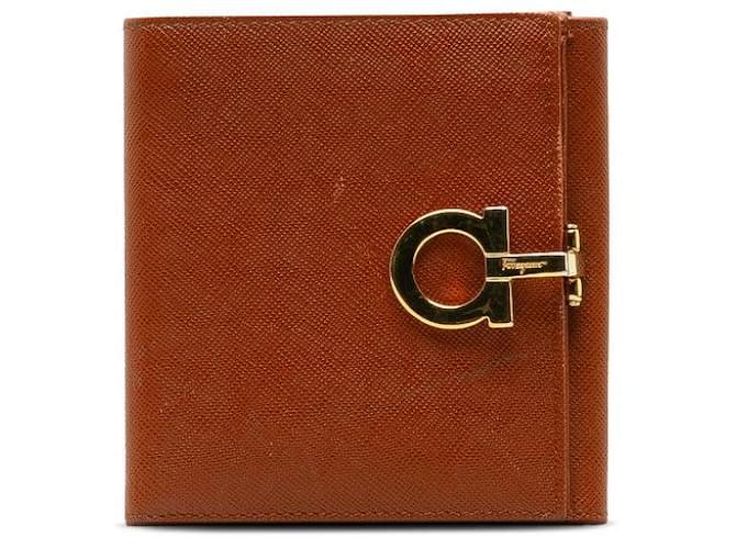 Salvatore Ferragamo Gancini Bifold Wallet  Leather Short Wallet AQ-22 0117 in Good condition  ref.1396114