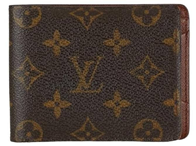 Louis Vuitton Multiple Wallet Canvas Lange Geldbörse M60895 in gutem Zustand Leinwand  ref.1396115