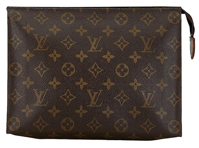 Louis Vuitton Monogram Pochette Toilette Clutch M46037 in Good Condition Brown Cloth  ref.1396145