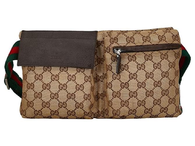 Gucci GG Canvas Belt Bag Canvas Belt Bag 28566 in Good condition Cloth  ref.1396149