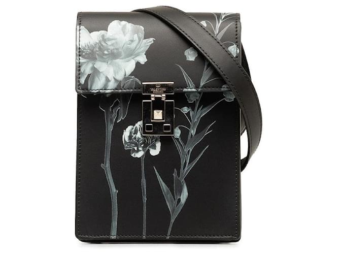 Bolsa de ombro de couro Valentino Flowersity Crossbody em bom estado  ref.1396164