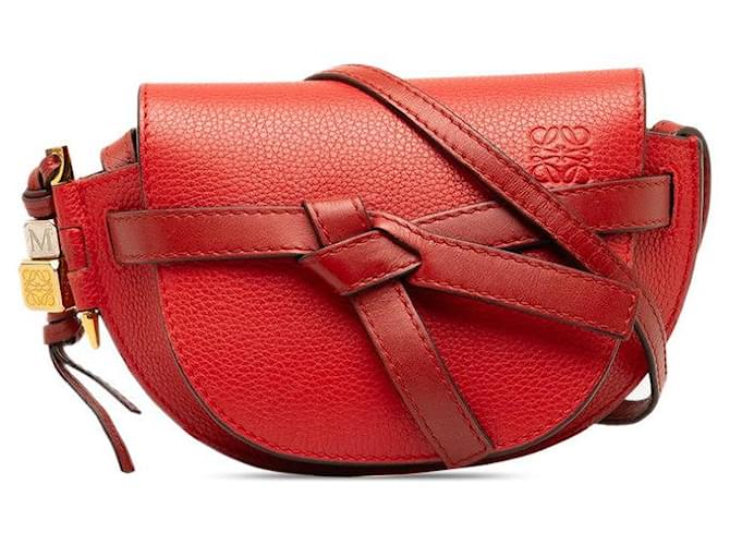 Loewe Mini Gate Ledertasche Leder Umhängetasche 321.12.U62 in gutem Zustand  ref.1396165