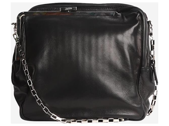 Jean Paul Gaultier Black leather asymmetric bag  ref.1396217