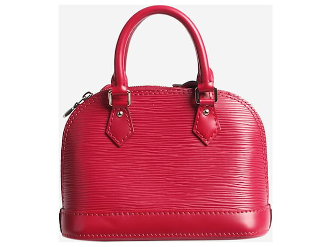Louis Vuitton Plum 2015 Nano Alma bag Red Leather  ref.1396229