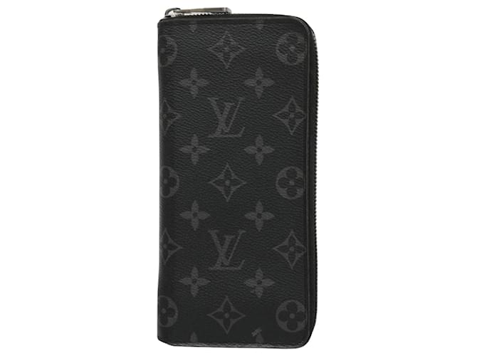 Cartera Louis Vuitton Zippy Vertical Negro Lienzo  ref.1396260