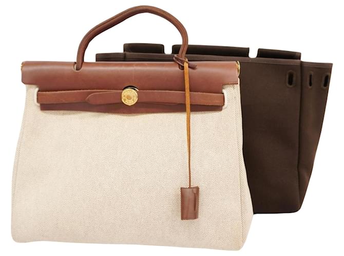 Hermès herbag Toile Beige  ref.1396275