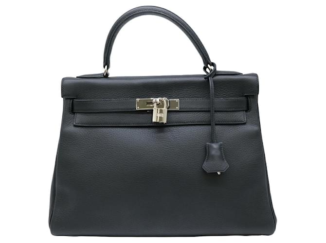 Hermès Hermes Kelly 32 Preto Couro  ref.1396288