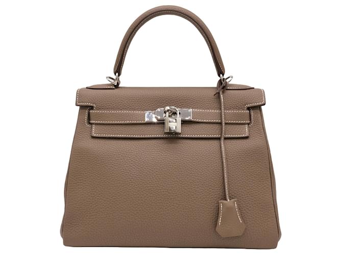 Hermès Kelly 28 Marrom Couro  ref.1396295