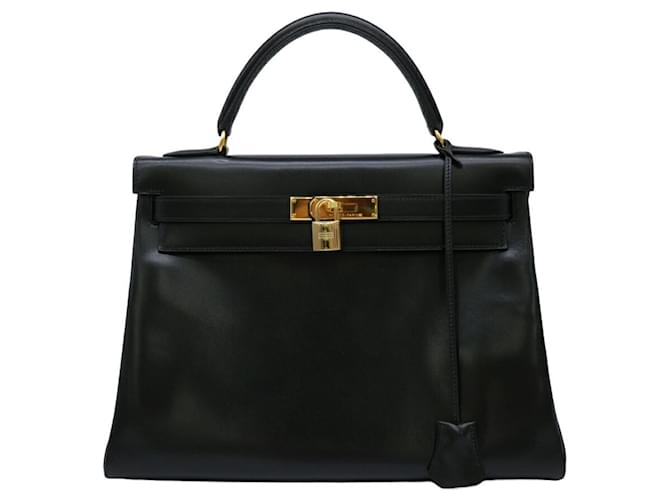 Hermès Hermes Kelly 32 Preto Couro  ref.1396305