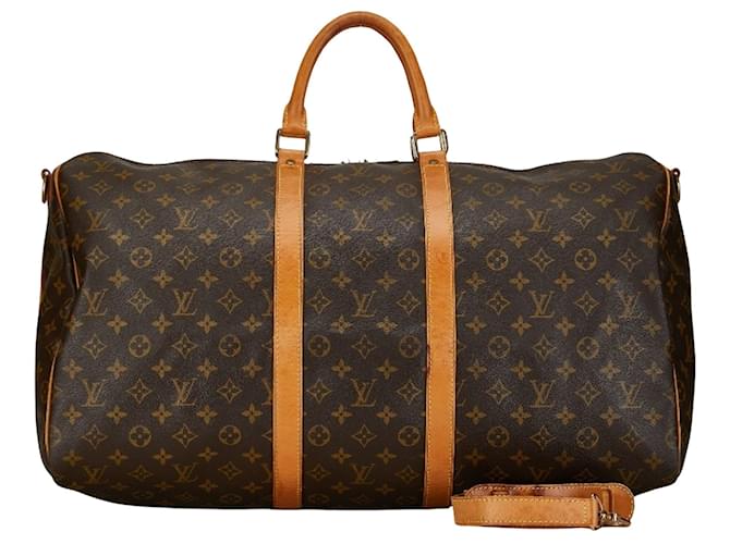 Louis Vuitton Keepall Bandoulière 55 Toile Marron  ref.1396360