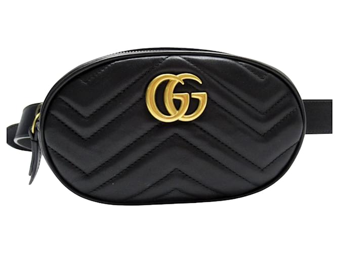 Gucci GG Marmont Negro Cuero  ref.1396372