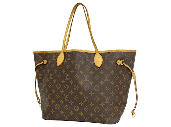 Louis Vuitton Neverfull MM Braun Leinwand  ref.1396373