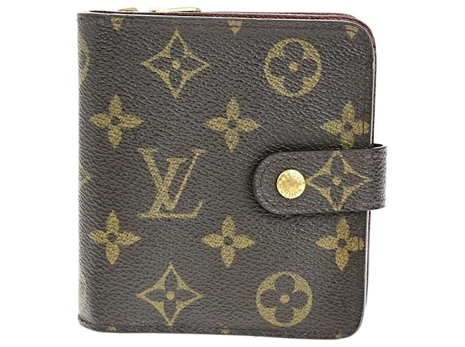 Fermeture éclair Louis Vuitton Compact Toile Marron  ref.1396381