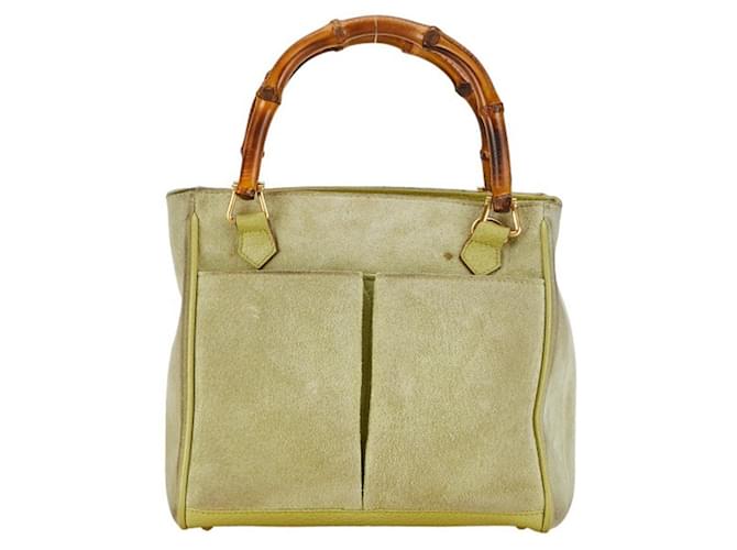 Gucci Bamboo Green Suede  ref.1396451