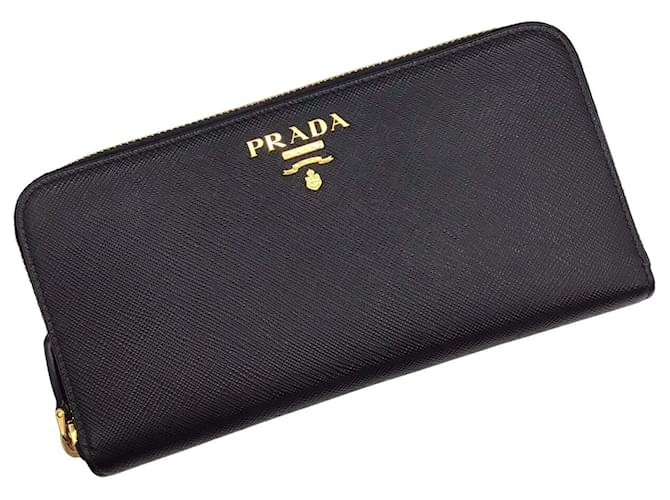 Prada Saffiano Preto Couro  ref.1396462