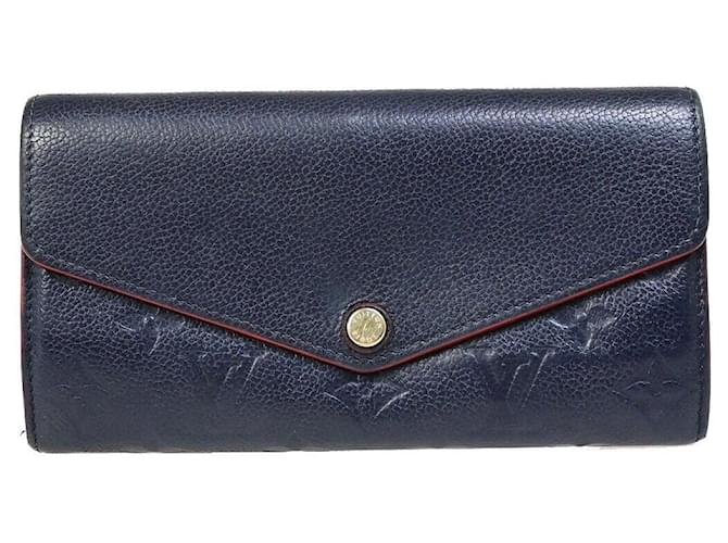 Louis Vuitton Portefeuille Sarah Navy blue Leather  ref.1396514