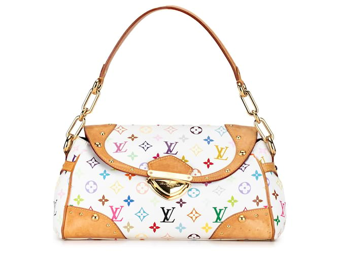 Louis Vuitton White Monogram Multicolore Beverly MM Blanco Cuero Lienzo  ref.1396560