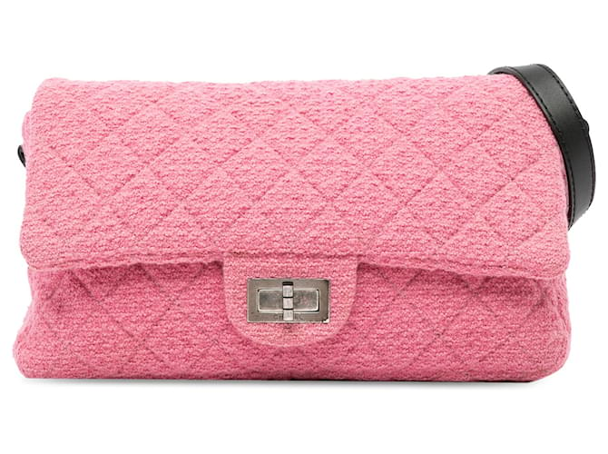 Chanel Pink Tweed Mademoiselle Lock Crossbody Cloth  ref.1396596