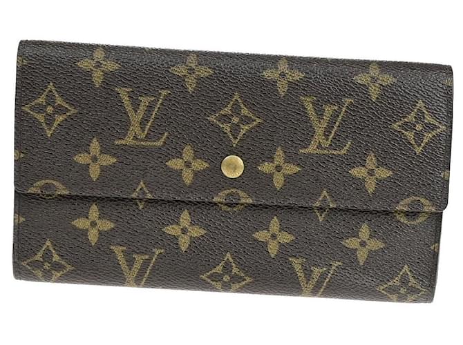 Louis Vuitton Porte tresor international Brown Cloth  ref.1396617