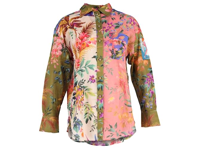 Camisa com painéis estampados Zimmermann Tropicana em algodão multicolorido  ref.1396622