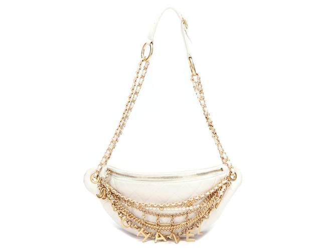 Chanel Pré-Queda 2019 Bolsa de cintura All About Chains Bolsa de ombro de couro em bom estado  ref.1396643