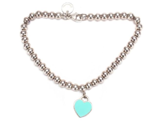 Bracciale in metallo con bracciale con perline e tag a cuore Tiffany & Co in condizioni eccellenti  ref.1396648