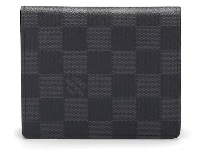 Louis Vuitton Damier Graphite Compact 6CC Wallet Canvas Carteira Curta N60362 Em uma boa condição Lona  ref.1396684