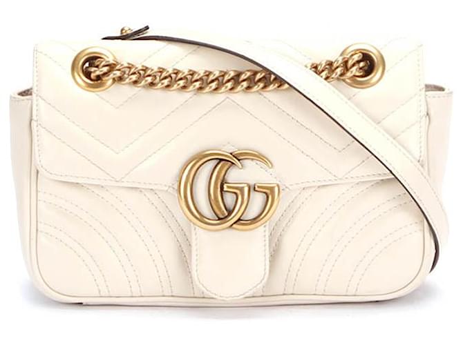 Borsa a tracolla in pelle Gucci Mini GG Marmont Borsa a tracolla in pelle 446744 in buone condizioni  ref.1396697