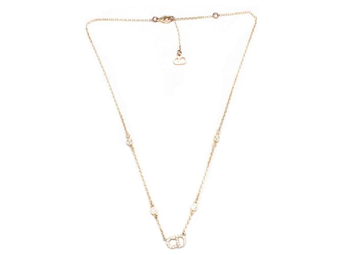 Collier pendentif CD en cristal Dior Collier en métal en excellent état  ref.1396713