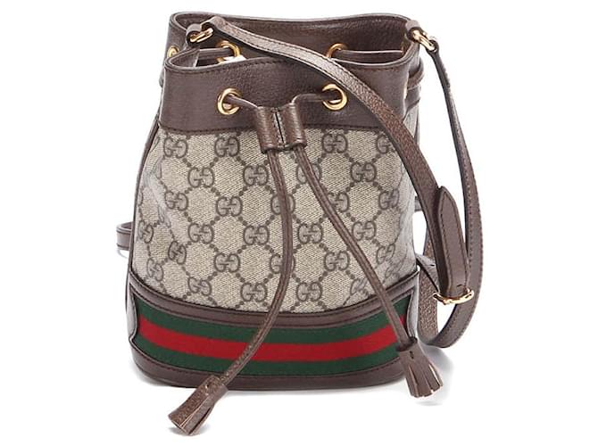 Gucci Mini GG Supreme Ophidia Bucket Bag Canvas Crossbody Bag 550620 in Excellent condition Cloth  ref.1396720