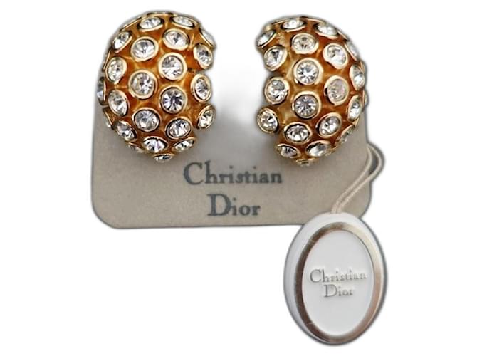 Boucles d'oreilles Christian Dior Plaqué or Doré  ref.1396733