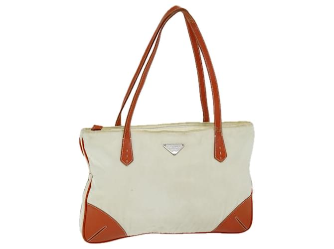 Tote PRADA Sac Cabas Nylon Beige Orange Auth 75334  ref.1396800