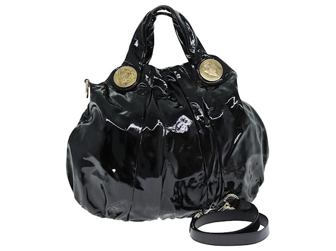 GUCCI Borsa a mano Histeria Smalto 2 vie Nera 197016 Auth hk1277 Nero  ref.1396803