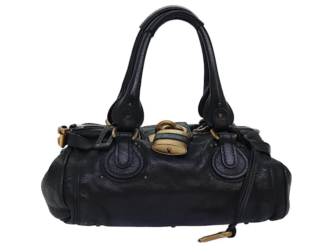 Chloé Bolso de mano Chloe Paddington Cuero Negro Auth am6266  ref.1396820